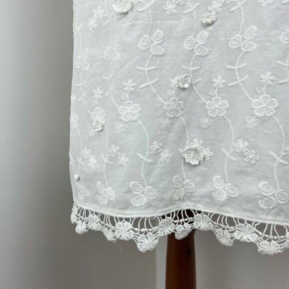 Zara Basic Collection Women’s Medium White Floral Lace Cottagecore Midi Dress - Picture 3 of 15